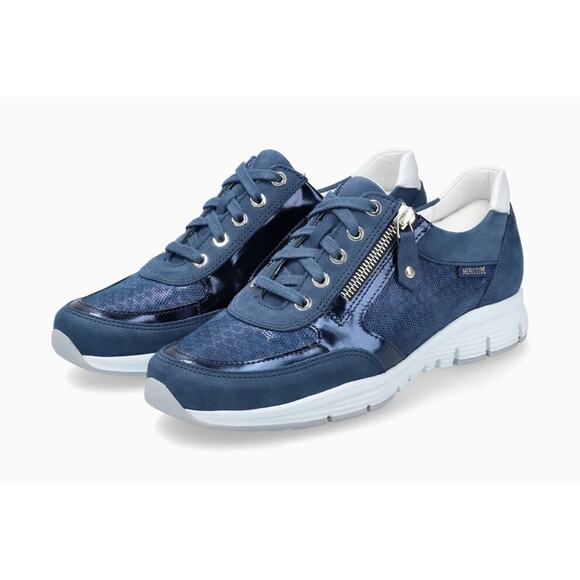 Mephisto Womens Ylona Leather Sneaker - Denim Bucksoft NEW